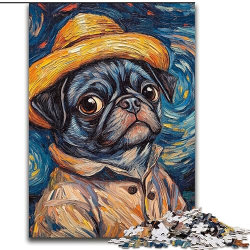 Puzzle 1000 Teile Van Gogh Mops aus Holz, Hochschwieriges Denkspiel für Jugendliche 50x75cm für Geburtstage, Feiertage und besondere Anlässe Puzzle 1000 Teile Van Gogh Mops aus Holz, Hochschwieriges Denkspiel für Jugendliche 50x75cm für Geburtstage, Feiertage und besondere Anlässe von LiJianXXE