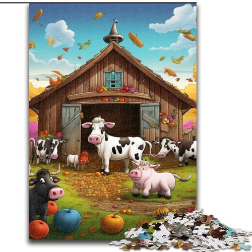 Puzzle 1000 Teile für Erwachsene, Bauernhoftier-Puzzle aus Holz, farbenfrohe Heimdekoration und interaktives Familienspiel, 1000 Teile(50x75cm) von LiJianXXE