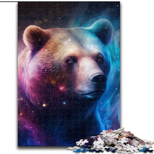 Puzzle 1000 Teile für Erwachsene, Braunbär, aus Holz, lustiges Geschenk und Aktivität für zu Hause, 50x75cm, Spielgeschenk für Erwachsene, interaktives Familienspiel, Gehirn-Herausforderungsgeschenk von LiJianXXE
