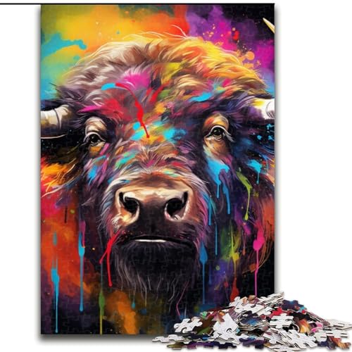 Puzzle 1000 Teile für Erwachsene, Büffel, aus Holz, perfekte Dekoration für Zuhause oder das Büro, 50x75cm, für Geburtstage, Feiertage, Weihnachten, Halloween Puzzle 1000 Teile für Erwachsene, Büffel, aus Holz, perfekte Dekoration für Zuhause oder das Büro, 50x75cm, für Geburtstage, Feiertage, Weihnachten, Halloween von LiJianXXE