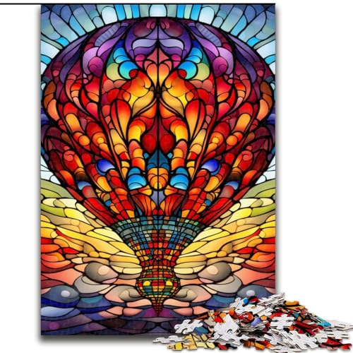 Puzzle 1000 Teile für Erwachsene, Bunte Heißluftballons, aus Holz, Spielzeug, Geschenk, pädagogisch wertvoll, intellektuell, entspannend, lustiges Familienspiel, 1000 Teile(50x75cm) von LiJianXXE