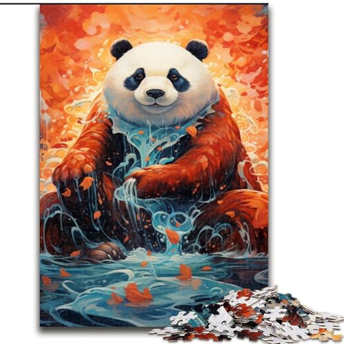 Puzzle 1000 Teile für Erwachsene, Bunte Panda-Puzzles aus Holz, pädagogische Aktivität zur Verbesserung kognitiver Fähigkeiten, 1000 Stück(50x75cm) von LiJianXXE