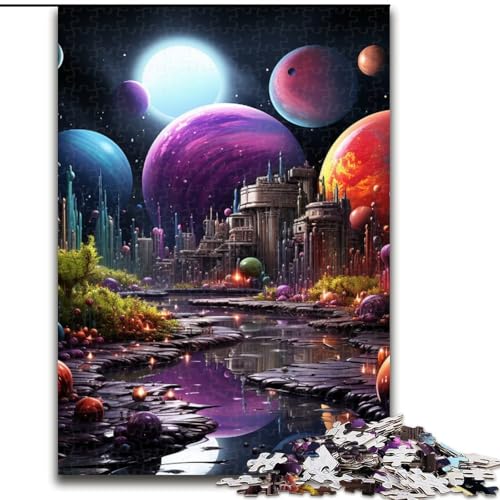 Puzzle 1000 Teile für Erwachsene, Buntes Universum-Puzzle aus Holz, Spielzeug, Geschenk, pädagogisches, intellektuelles, entspannendes, lustiges Familienspiel, 1000 Teile(50x75cm) von LiJianXXE