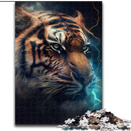 Puzzle 1000 Teile für Erwachsene, Cartoon-Tiger, aus Holz, einzigartige DIY-Geschenkidee zur Heimdekoration, 50x75cm, anspruchsvolles Denkspiel – entspannendes Spielzeug für Teenager von LiJianXXE