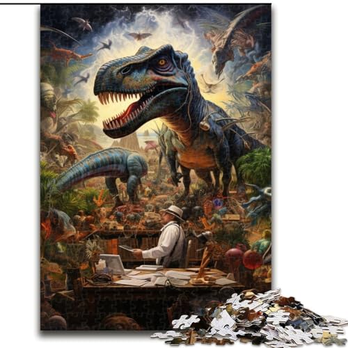 Puzzle 1000 Teile für Erwachsene, Dinosaurierwelt-Puzzle aus Holz, perfekt für Teenager und Sammler, ideale Heimdekoration und Reisegeschenk, 1000 Teile(50x75cm) von LiJianXXE