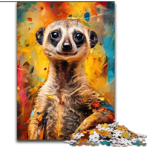 Puzzle 1000 Teile für Erwachsene, Erdmännchen-Puzzle aus Pappe, farbenfrohe Heimdekoration und interaktives Familienspiel, 1000 Teile(26x38cm) von LiJianXXE