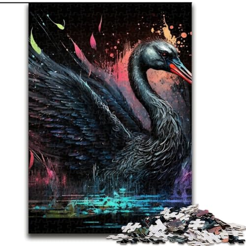 Puzzle 1000 Teile für Erwachsene, Fantasie-Schwan, aus Holz, einzigartige DIY-Geschenkidee zur Heimdekoration, 50x75cm, anspruchsvolles Denkspiel – entspannendes Spielzeug für Teenager von LiJianXXE