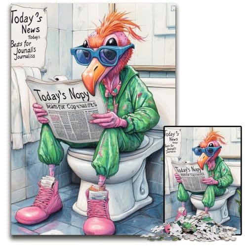 Puzzle 1000 Teile für Erwachsene, Flamingo Go Toilet, schwierige Puzzles für Erwachsene, Gehirn-Herausforderungsgeschenk, pädagogische Aktivität für Teenager, 26x38cm/10,23x14,96 Zoll Puzzle 1000 Teile für Erwachsene, Flamingo Go Toilet, schwierige Puzzles für Erwachsene, Gehirn-Herausforderungsgeschenk, pädagogische Aktivität für Teenager, 26x38cm/10,23x14,96 Zoll von LiJianXXE
