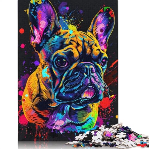Puzzle 1000 Teile für Erwachsene, Französische Bulldogge, Hundekunst, Puzzle, Holzpuzzle, Spielzeug, Wanddekoration, Größe: 75 x 50 cm Puzzle 1000 Teile für Erwachsene, Französische Bulldogge, Hundekunst, Puzzle, Holzpuzzle, Spielzeug, Wanddekoration, Größe: 75 x 50 cm von LiJianXXE