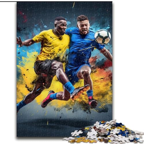 Puzzle 1000 Teile für Erwachsene, Fußballsport, aus Holz, einzigartige DIY-Heimdekoration, Geschenkidee, 50x75cm, anspruchsvolles Denkspiel – entspannendes Spielzeug für Teenager von LiJianXXE