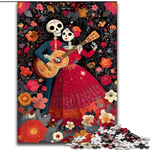 Puzzle 1000 Teile für Erwachsene, Geschenk Sugar Skull Woman, Lernspielzeug ganze Familie (Größe 26x38cm) von LiJianXXE