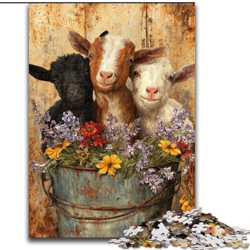 Puzzle 1000 Teile für Erwachsene, Geschenk für Babykuh, Lernspielzeug ganze Familie (Größe 50x75cm) von LiJianXXE
