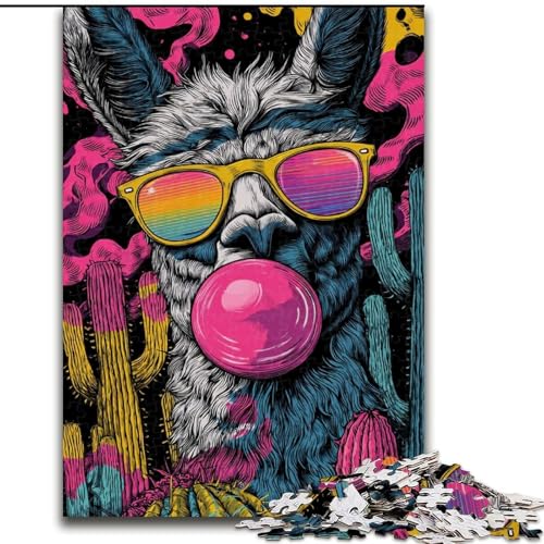 Puzzle 1000 Teile für Erwachsene, Geschenke, Alpaka-Kunst, für und ab 14 Jahren, pädagogisches Lernspielzeug, Familienspiele, Geburtstagsgeschenk (Größe 50x75cm) von LiJianXXE