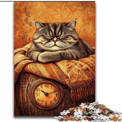 Puzzle 1000 Teile für Erwachsene, Geschenke, Bauernhofkatze, Elefantenspielzeug, Denkspiel, Geburtstagsgeschenk, Geschenke, Wandkunst für Kinder ab 14 Jahren (Größe 50x75cm) von LiJianXXE