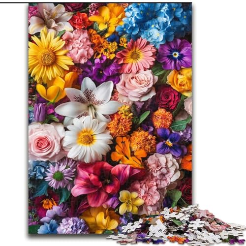 Puzzle 1000 Teile für Erwachsene, Geschenke, Blumenölgemälde, Dekomprimierendes intellektuelles Lernspielzeug, Geburtstagsgeschenk, Geschenke (Größe 50x75cm) von LiJianXXE