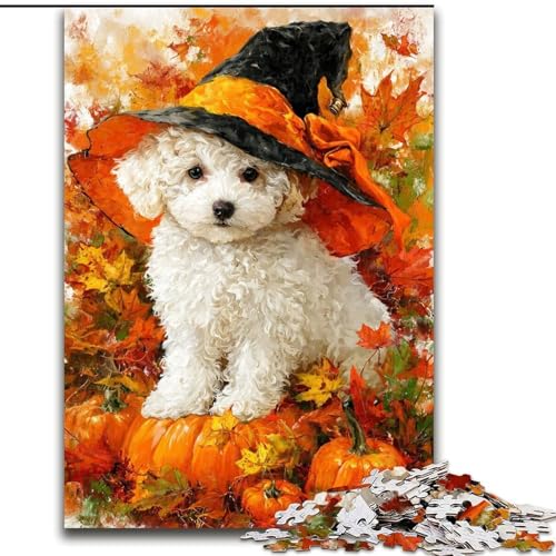Puzzle 1000 Teile für Erwachsene, Geschenke, Golden Retriever, Halloween, Dekomprimierendes intellektuelles Lernspielzeug, Geburtstagsgeschenk, Geschenke (Größe 26x38cm) von LiJianXXE