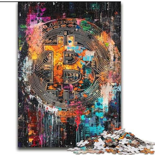 Puzzle 1000 Teile für Erwachsene, Geschenke, Graffiti, Bitcoin, Elefantenspielzeug, intellektuelles Spiel, Geburtstagsgeschenk, Geschenke, Wandkunst für Kinder ab 14 Jahren (Größe 50x75cm) von LiJianXXE