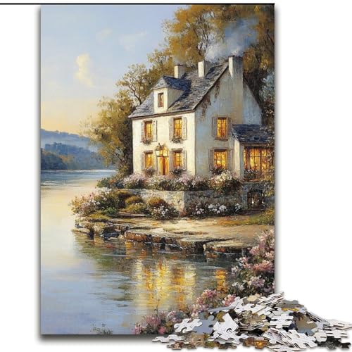Puzzle 1000 Teile für Erwachsene, Geschenke, Hausmalerei, für und ab 14 Jahren, pädagogisches Lernspielzeug, Familienspiele, Geburtstagsgeschenk (Größe 26x38cm) von LiJianXXE