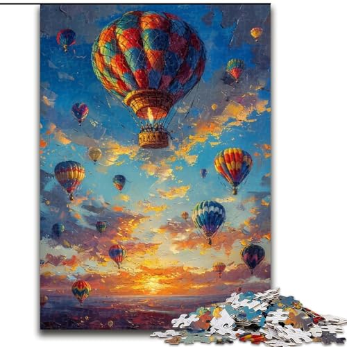 Puzzle 1000 Teile für Erwachsene, Geschenke, Heißluftballon, Ölgemälde, für und ab 14 Jahren, pädagogisches Lernspielzeug, Familienspiele, Geburtstagsgeschenk (Größe 50x75cm) von LiJianXXE