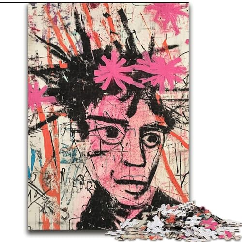 Puzzle 1000 Teile für Erwachsene, Geschenke, Krone im Basquiat-Stil, für und ab 14 Jahren, pädagogisches Lernspielzeug, Familienspiele, Geburtstagsgeschenk (Größe 26x38cm) von LiJianXXE