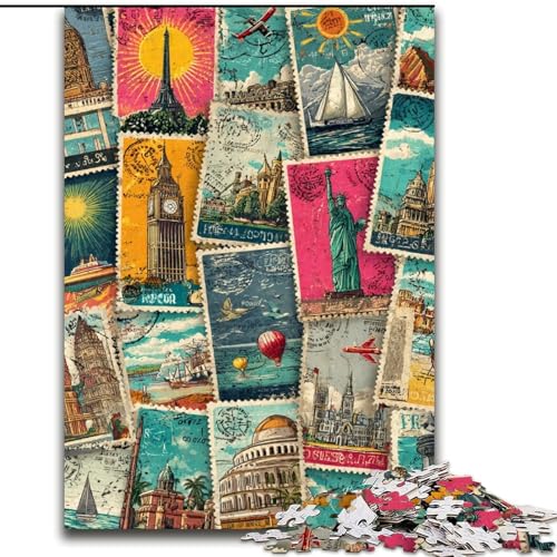 Puzzle 1000 Teile für Erwachsene, Geschenke, Paris-Collage, Elefantenspielzeug, Denkspiel, Geburtstagsgeschenk, Geschenke, Wandkunst für Kinder ab 14 Jahren (Größe 50x75cm) von LiJianXXE