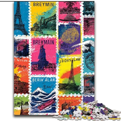 Puzzle 1000 Teile für Erwachsene, Geschenke, Paris-Collage, Lernspielzeug, ganze Familie (Größe 50x75cm) von LiJianXXE
