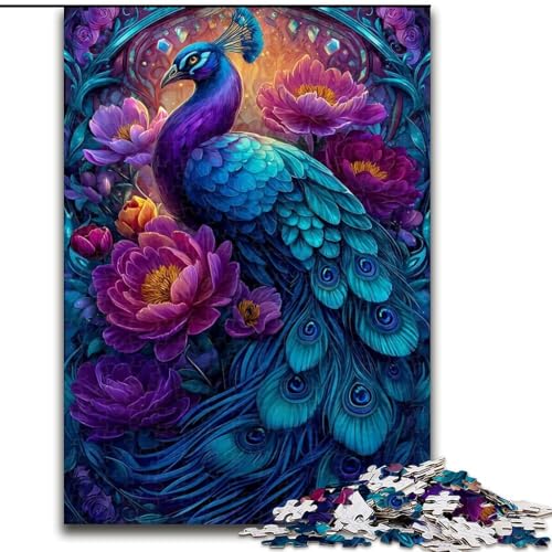 Puzzle 1000 Teile für Erwachsene, Geschenke, Pfau, für und ab 14 Jahren, pädagogisches Lernspielzeug, Familienspiele, Geburtstagsgeschenk (Größe 26x38cm) von LiJianXXE