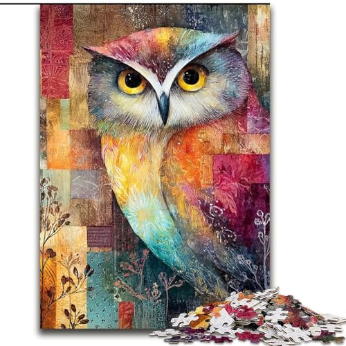 Puzzle 1000 Teile für Erwachsene, Geschenke, Tier-Eule, für und ab 14 Jahren, pädagogisches Lernspielzeug, Familienspiele, Geburtstagsgeschenk (Größe 26x38cm) von LiJianXXE