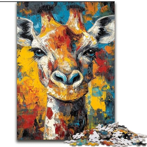 Puzzle 1000 Teile für Erwachsene, Geschenke, Tiergiraffe, Elefantenspielzeug, Denkspiel, Geburtstagsgeschenk, Geschenke, Wandkunst für Kinder ab 14 Jahren (Größe 50x75cm) von LiJianXXE