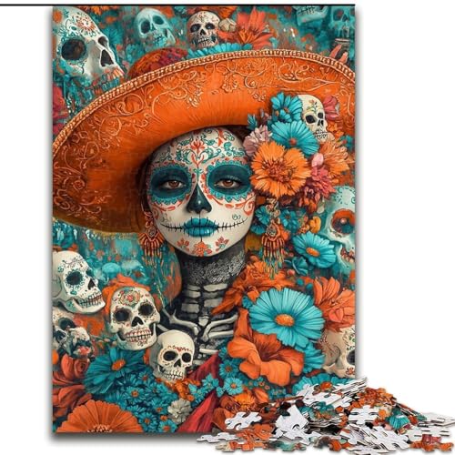 Puzzle 1000 Teile für Erwachsene, Geschenke, Totenkopf im mexikanischen Stil, Elefantenspielzeug, Denkspiel, Geburtstagsgeschenk, Geschenke, Wandkunst für Kinder ab 14 Jahren (Größe 26x38cm) von LiJianXXE