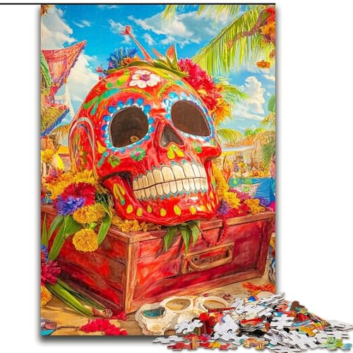 Puzzle 1000 Teile für Erwachsene, Geschenke, Totenkopf im mexikanischen Stil, Elefantenspielzeug, Denkspiel, Geburtstagsgeschenk, Geschenke, Wandkunst für Kinder ab 14 Jahren (Größe 50x75cm) von LiJianXXE