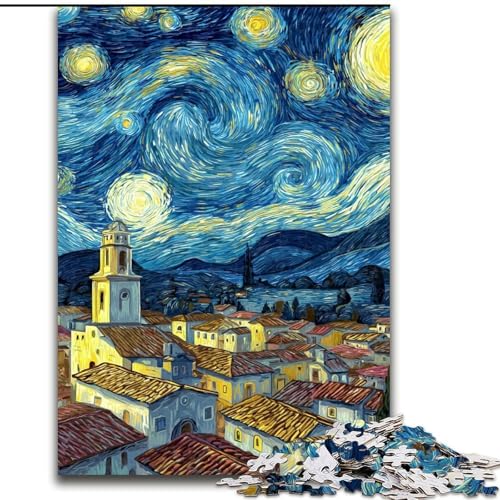 Puzzle 1000 Teile für Erwachsene, Geschenke, Van Gogh Nachthimmel, Lernspielzeug ganze Familie (Größe 50x75cm) von LiJianXXE