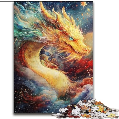 Puzzle 1000 Teile für Erwachsene, Geschenke, chinesischer Drache, Elefantenspielzeug, intellektuelles Spiel, Geburtstagsgeschenk, Geschenke, Wandkunst für Kinder ab 14 Jahren (Größe 50x75cm) von LiJianXXE