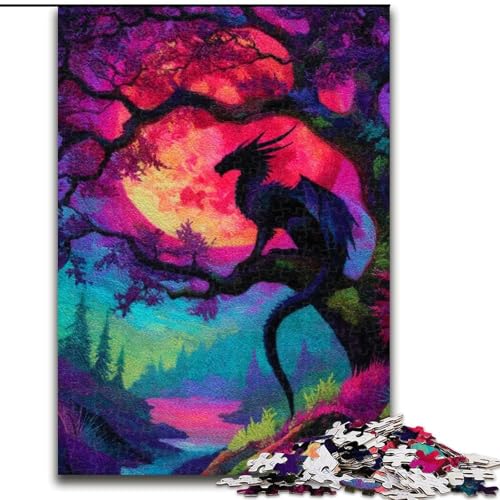 Puzzle 1000 Teile für Erwachsene, Geschenke Geheimnisvoller Drache, Lernspielzeug ganze Familie (Größe 26x38cm) von LiJianXXE