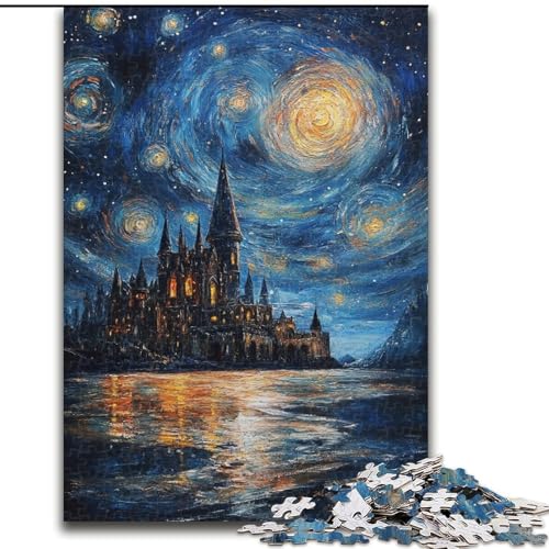 Puzzle 1000 Teile für Erwachsene, Geschenke Schloss unter den Sternen, für und ab 14 Jahren, pädagogisches Lernspielzeug, Familienspiele, Geburtstagsgeschenk (Größe 50x75cm) von LiJianXXE
