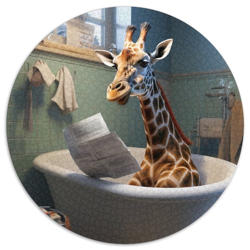 Puzzle 1000 Teile für Erwachsene, Giraffe liest Zeitung, 1000 Teile, runde Puzzles für Erwachsene, perfekt für Halloween, Weihnachten, Geburtstagsgeschenk, 67,5 x 67,5 cm Puzzle 1000 Teile für Erwachsene, Giraffe liest Zeitung, 1000 Teile, runde Puzzles für Erwachsene, perfekt für Halloween, Weihnachten, Geburtstagsgeschenk, 67,5 x 67,5 cm von LiJianXXE