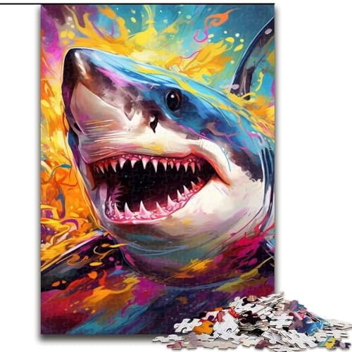 Puzzle 1000 Teile für Erwachsene, Hai, aus Holz, einzigartige DIY-Geschenkidee zur Heimdekoration, 50x75cm, anspruchsvolles Denkspiel – entspannendes Spielzeug für Teenager Puzzle 1000 Teile für Erwachsene, Hai, aus Holz, einzigartige DIY-Geschenkidee zur Heimdekoration, 50x75cm, anspruchsvolles Denkspiel – entspannendes Spielzeug für Teenager von LiJianXXE