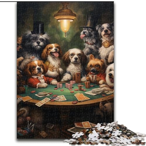 Puzzle 1000 Teile für Erwachsene, Hunde Spielen Poker, Puzzle aus Pappe, anspruchsvolles Denkspiel für Teenager, Spaß für den Familienspieleabend, 1000 Teile(26x38cm) von LiJianXXE