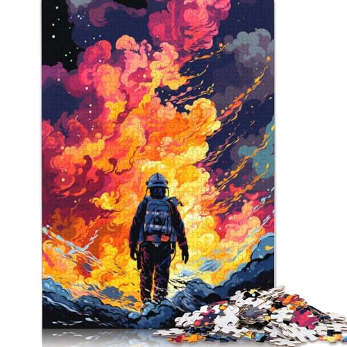 Puzzle 1000 Teile für Erwachsene, Künstlerisches Feuerwehr-Puzzle für Erwachsene, Papppuzzle für Familienspaß und Spieleabend, 38 x 26 cm von LiJianXXE
