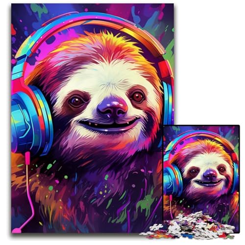Puzzle 1000 Teile für Erwachsene, Kunst-Faultier-Puzzle für Erwachsene, hochschwieriges Denkspiel für Jugendliche, 26x38cm/10,23x14,96 Zoll von LiJianXXE