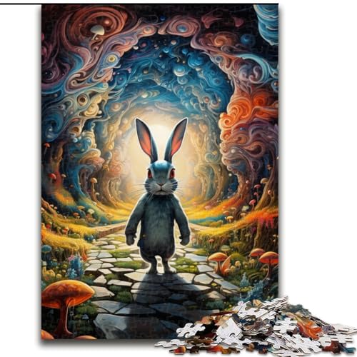 Puzzle 1000 Teile für Erwachsene, Kunst-Kaninchen-Puzzle aus Pappe, farbenfrohe Heimdekoration und interaktives Familienspiel, 1000 Teile(26x38cm) von LiJianXXE