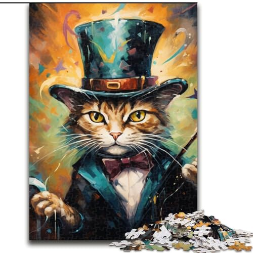 Puzzle 1000 Teile für Erwachsene, Magisches Tier-Katzen-Puzzle aus Pappe, anspruchsvolles Denkspiel für Teenager, Spaß für den Familienspieleabend, 1000 Teile(26x38cm) von LiJianXXE