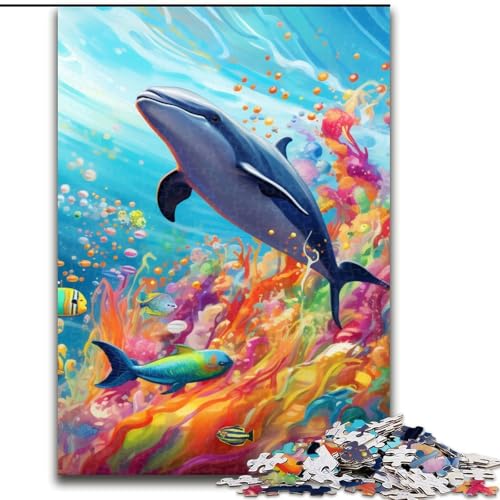 Puzzle 1000 Teile für Erwachsene, Meerestiere-Puzzle aus Holz, perfekt für Teenager und Sammler, ideale Heimdekoration und Reisegeschenk, 1000 Teile(50x75cm) von LiJianXXE