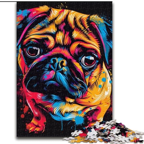 Puzzle 1000 Teile für Erwachsene, Mops, aus Holz, einzigartige DIY-Geschenkidee zur Heimdekoration, 50x75cm, anspruchsvolles Denkspiel – entspannendes Spielzeug für Teenager Puzzle 1000 Teile für Erwachsene, Mops, aus Holz, einzigartige DIY-Geschenkidee zur Heimdekoration, 50x75cm, anspruchsvolles Denkspiel – entspannendes Spielzeug für Teenager von LiJianXXE