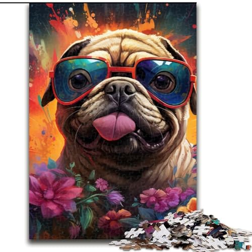 Puzzle 1000 Teile für Erwachsene, Mops, aus Holz, perfekte Dekoration für Zuhause oder das Büro, 50x75cm, für Geburtstage, Feiertage, Weihnachten, Halloween Puzzle 1000 Teile für Erwachsene, Mops, aus Holz, perfekte Dekoration für Zuhause oder das Büro, 50x75cm, für Geburtstage, Feiertage, Weihnachten, Halloween von LiJianXXE