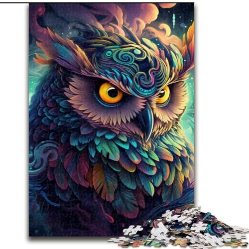 Puzzle 1000 Teile für Erwachsene, Psychedelische Eulen-Puzzles aus Holz, anspruchsvolles Denkspiel für Teenager, Spaß für den Familienspieleabend, 1000 Teile(50x75cm) von LiJianXXE