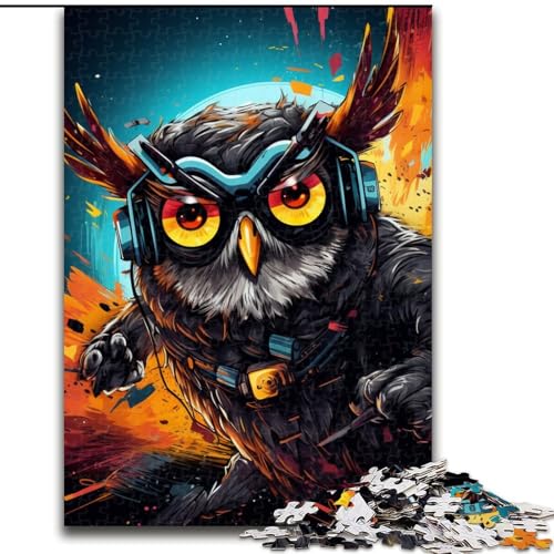 Puzzle 1000 Teile für Erwachsene, Psychedelische Eulen-Puzzles aus Pappe, ideal für Büro, Schlafzimmer, Wohnzimmer-Dekor, 1000 Stück(26x38cm) von LiJianXXE