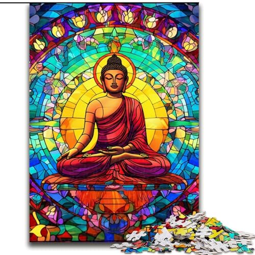 Puzzle 1000 Teile für Erwachsene, Psychedelisches Buddha-Puzzle aus Holz, perfekt für Teenager und Sammler, ideale Heimdekoration und Reisegeschenk, 1000 Teile(50x75cm) von LiJianXXE