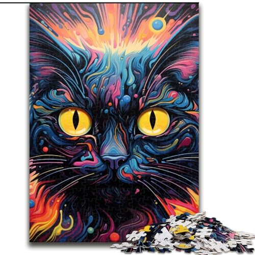 Puzzle 1000 Teile für Erwachsene, Tiere, Katzen, Puzzle aus Holz, Spielzeug, Geschenk, pädagogisch wertvoll, intellektuell, entspannend, lustiges Familienspiel, 1000 Teile(50x75cm) von LiJianXXE