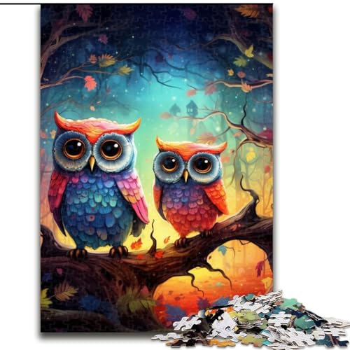 Puzzle 1000 Teile für Erwachsene, Tierkunst, Eulen-Puzzle, aus Pappe, geeignet für Geburtstage, Halloween, Thanksgiving, Ostern, 1000 Stück(26x38cm) von LiJianXXE